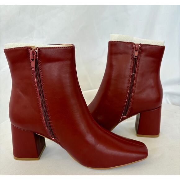 Journee Collection Women's Haylinn Block Heel Dress Booties Boots Brick Size 6 - Picture 1 of 5